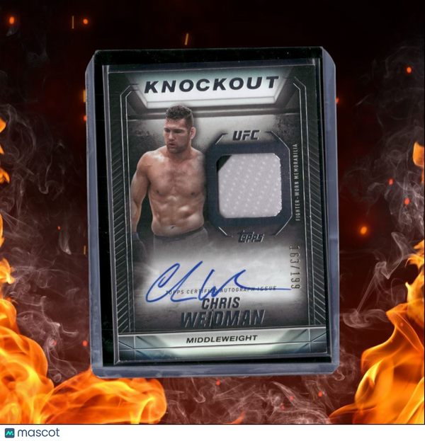 2024 Topps UFC Knockout Chris Weidman Knockout Relic Auto 163/199 #KAR-CWN