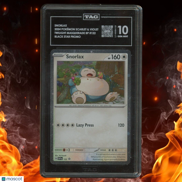 Pokemon Twilight Masquerade SNORLAX Black Star Promo Cosmo Holo #122 TAG 10