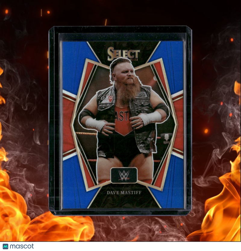 2022 Panini Select WWE Dave Mastiff Blue Prizm Premier Level 095/199