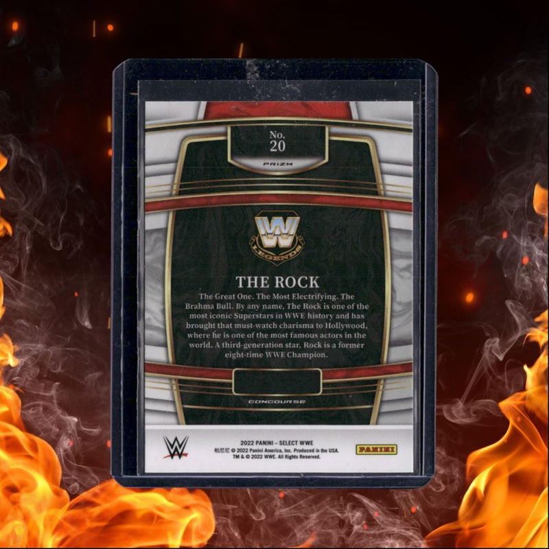 2022 Panini Select WWE The Rock Red White & Blue Prizm