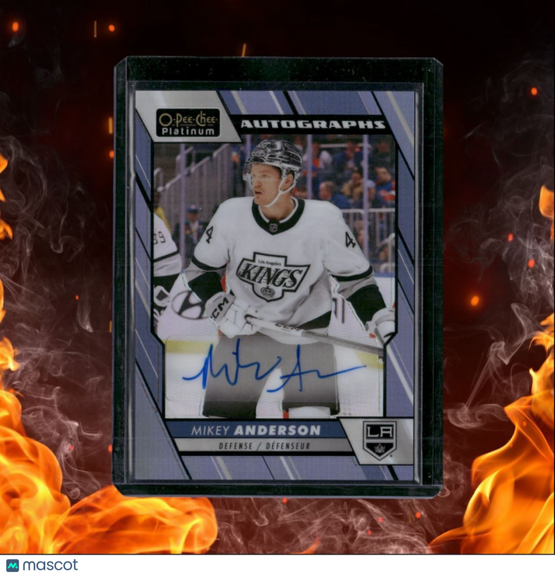 2023-24 O-Pee-Chee Platinum Mikey Anderson Blue Rainbow Auto