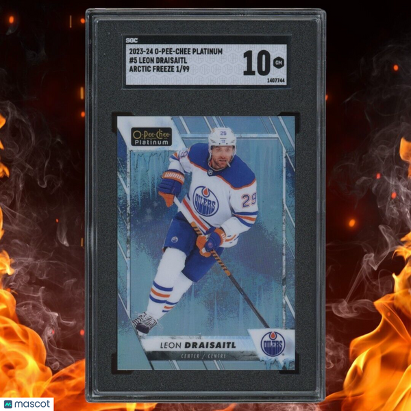 2023-24 O-Pee-Chee Platinum LEON DRAISAITL 1/99 Arctic Freeze SGC 10 5 1st Print