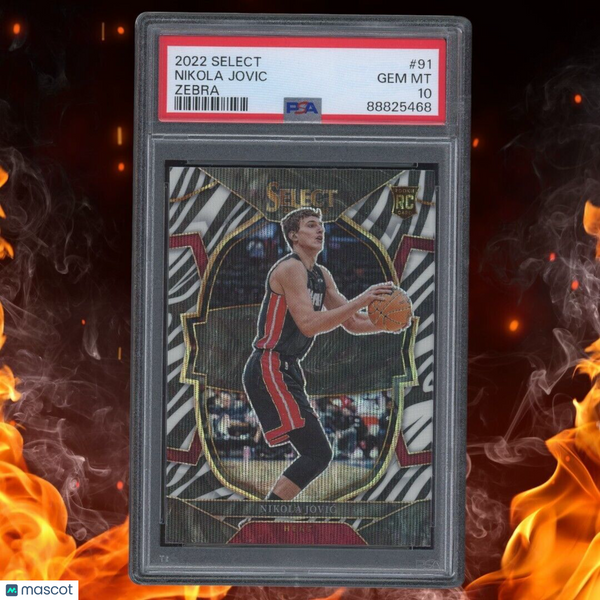 2022-23 Panini Select NIKOLA JOVIC Rookie Zebra Prizm PSA 10 #91 Concourse SSP