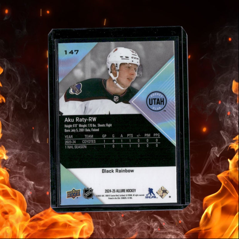 2024-25 Upper Deck Allure Aku Raty Black Rainbow Rookie