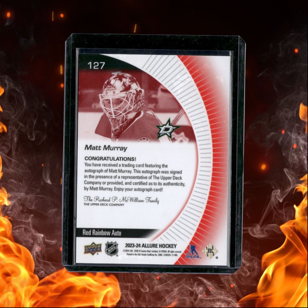 2023-24 Upper Deck Allure Matt Murray Red Rainbow Rookie Auto #127