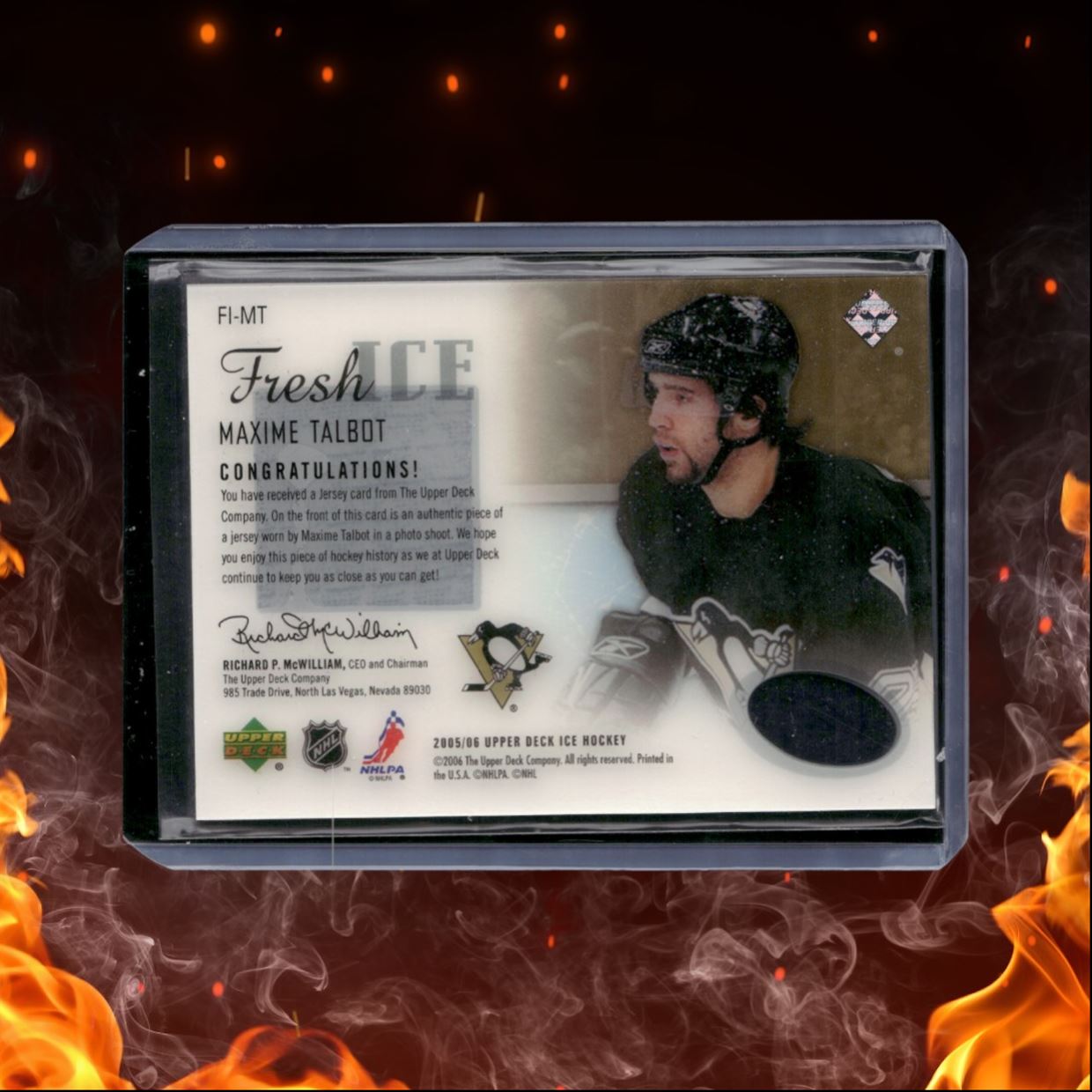 2005-06 Upper Deck Ice Maxime Talbot Fresh Ice Jersey #FI-MT