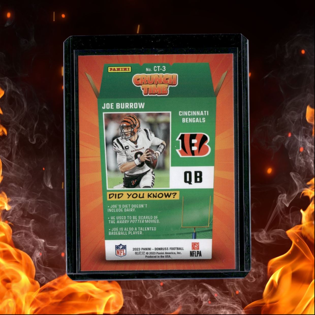 2023 Panini Donruss Joe Burrow Crunch Time Galactic Gold #CT-3