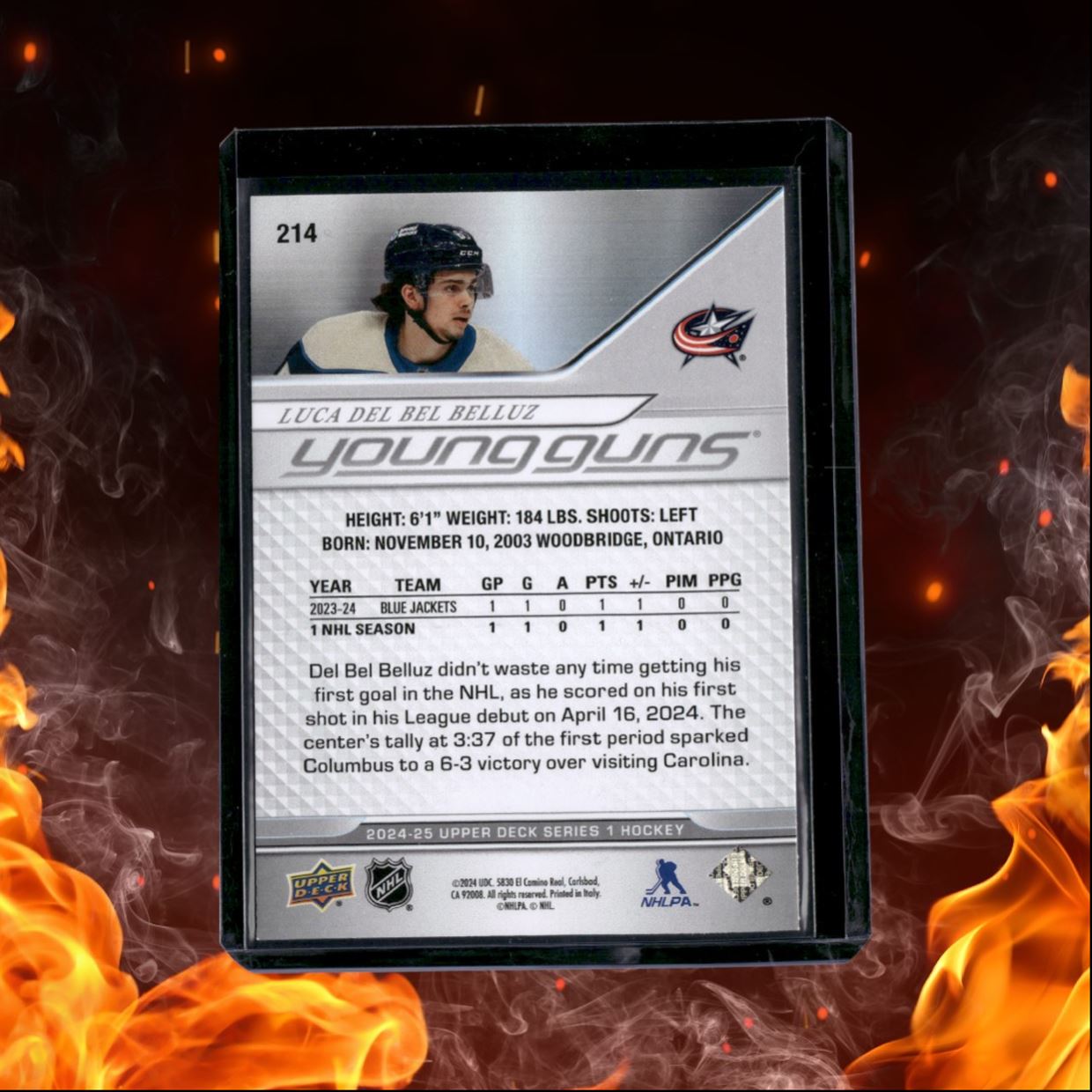 2024-25 Upper Deck Luca Del Bel Belluz Young Guns (D) Rookie #214