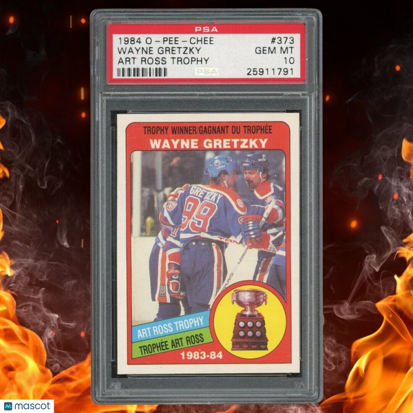 1984-85 O-Pee-Chee WAYNE GRETZKY Art Ross Trophy PSA 10 #373 POP. 30