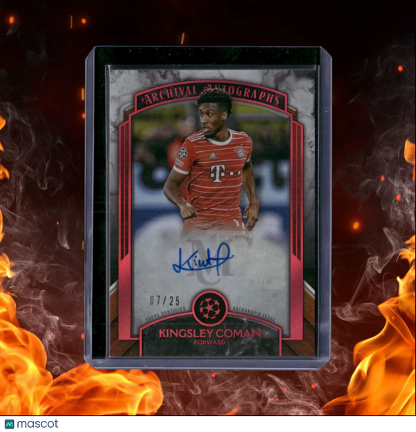 2022 Topps Museum Collection UEFA Kingsley Coman Arichival Ruby Red Auto 07/25