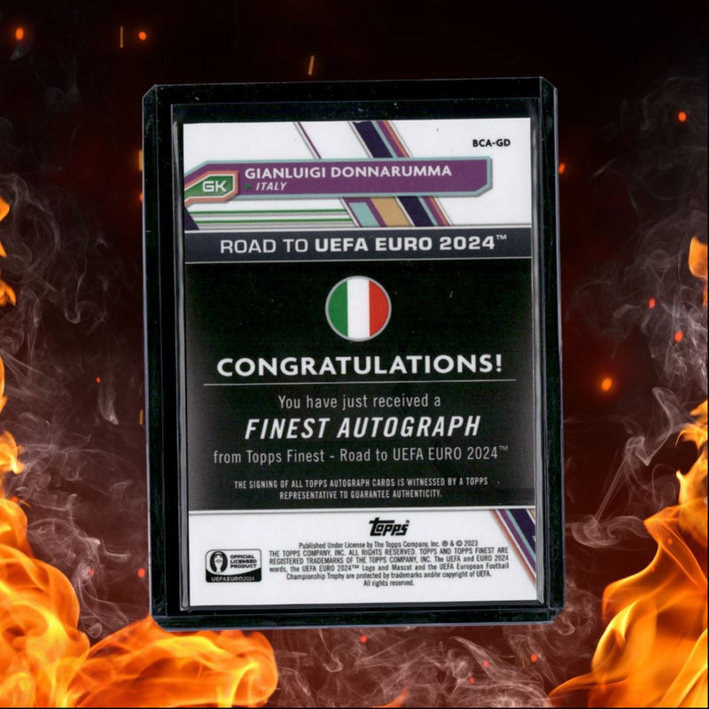 2023 Topps Finest Road to Euro Gianluigi Donnarumma Refractor Auto