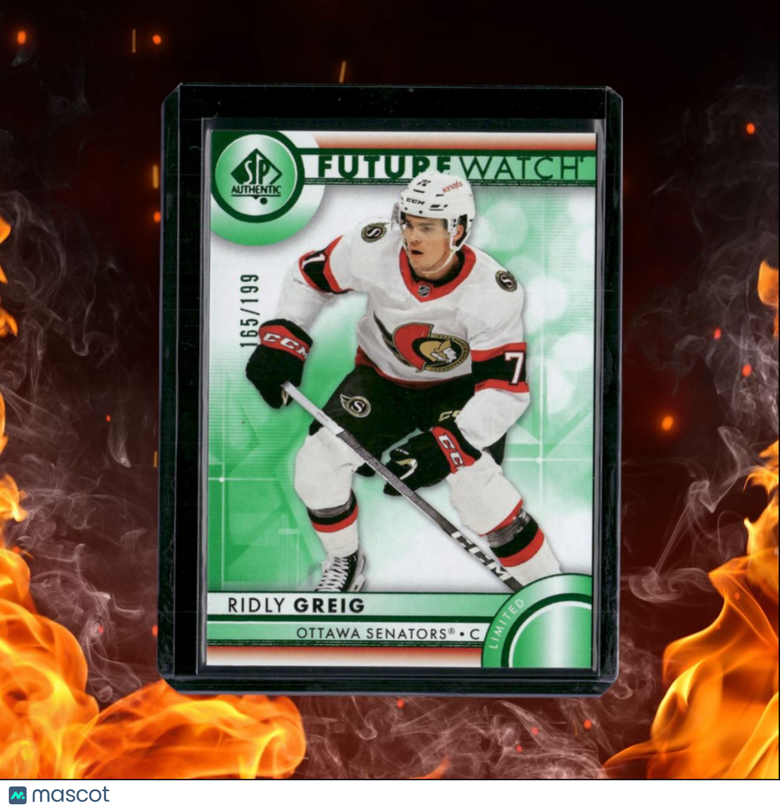 2023-24 SP Authentic Ridly Greig Future Watch Limited Green Rookie 165/199 #102