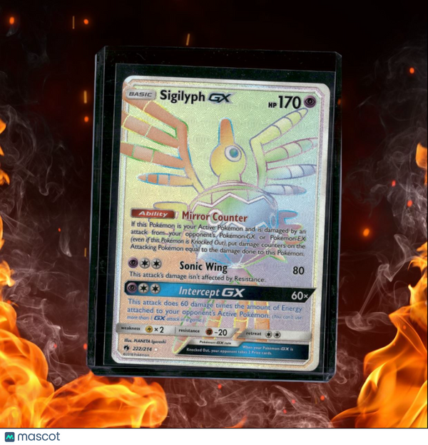 2018 Pokemon Lost Thunder Sigilyph GX Secret Rare Rainbow LP #222/214