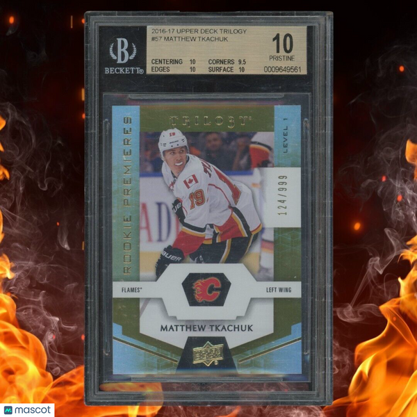 2016-17 Upper Deck Trilogy MATTHEW TKACHUK Rookie /999 Level BGS 10 PRISTINE #57