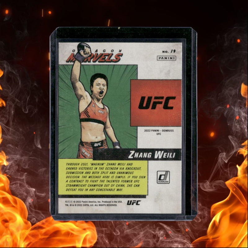 2022 Panini Donruss UFC Zhang Wei Octagon Marvels Green Foil