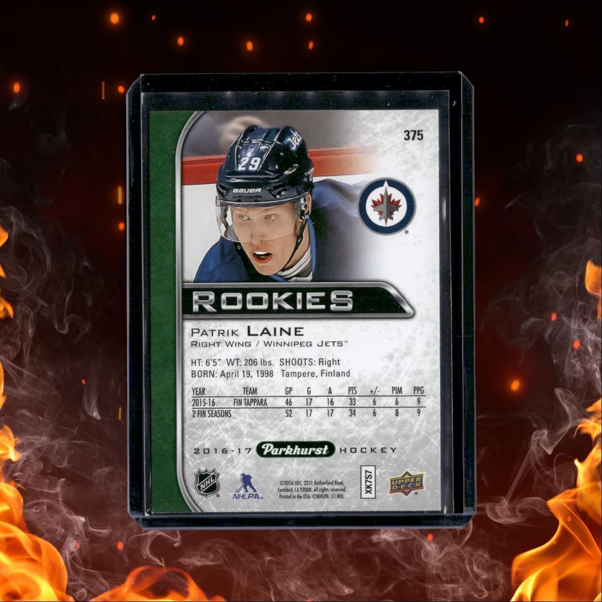 2016-17 Upper Deck Parkhurst Patrik Laine Rookie #375
