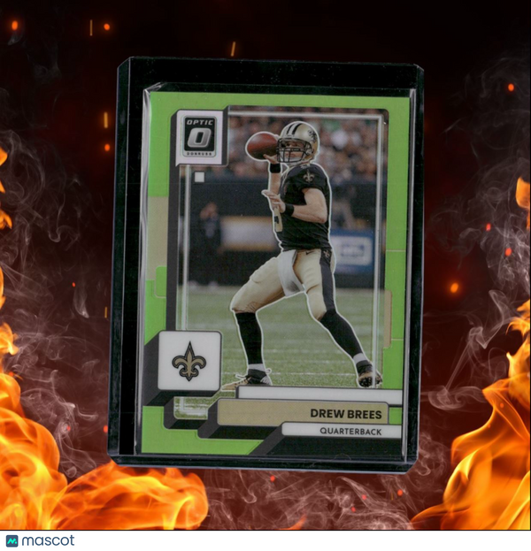 2022 Donruss Optic Drew Brees Lime Green Holo Prizm 16/35 #144