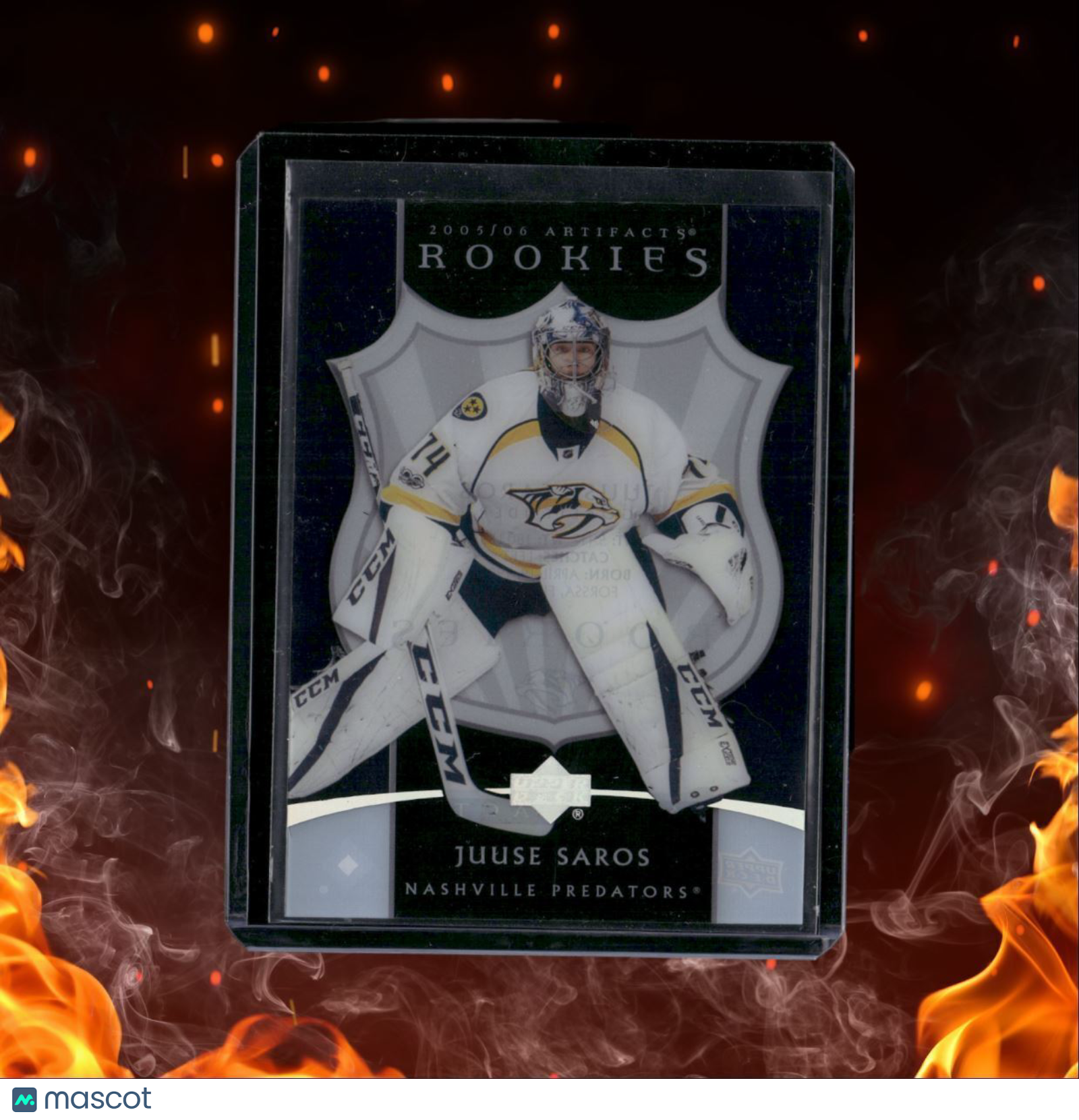 2022-23 UD Artifacts 2005-06 Clear Cut Retro Rookies Juuse Saros #CCRR-28