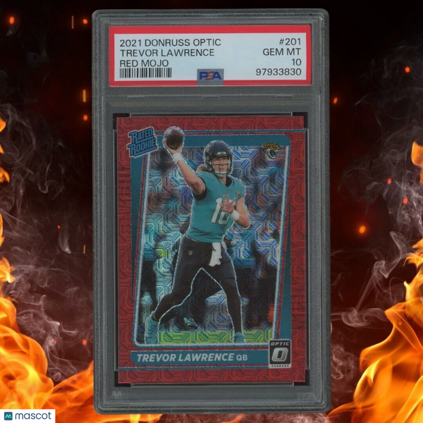 2021 Donruss Optic TREVOR LAWRENCE Rated Rookie Red Mojo Prizm PSA 10 #201