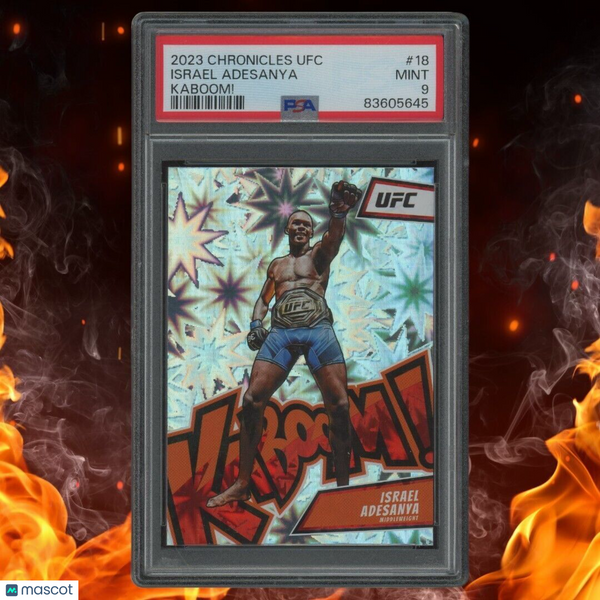 2023 Panini Chronicles UFC ISRAEL ADESANYA KABOOM! PSA 9 #18 SSP Case Hit