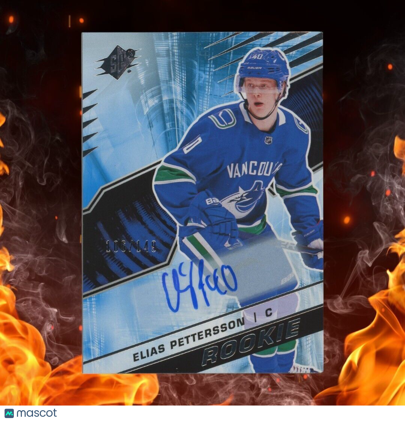 2018-19 Upper Deck SPx ELIAS PETTERSSON Rookie Auto /149 #R-EP