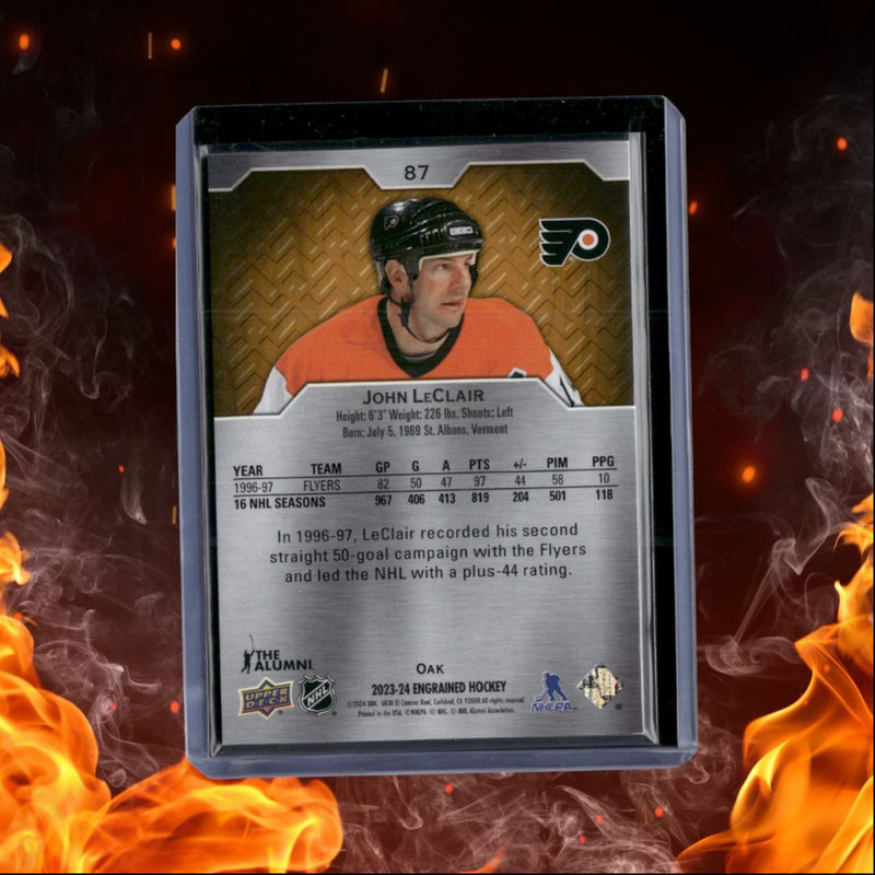 2023-24 Upper Deck Engrained John LeClair Oak 050/299