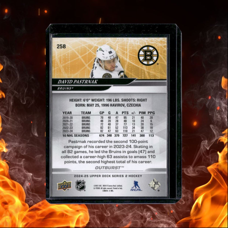 2024-25 Upper Deck David Pastrnak Silver Outburst