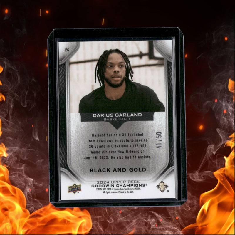 2024-25 Upper Deck Goodwin Champions Darius Garland Portraits Black and Gold