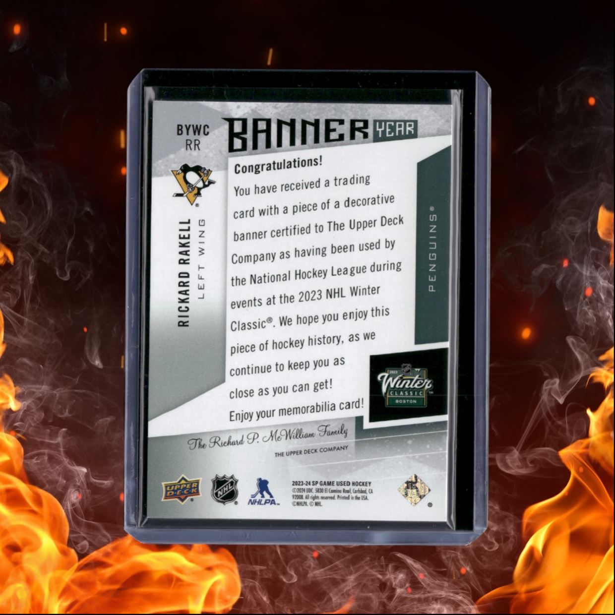 2023-24 SP Game Used Rickard Rakell Banner Year Relic #BYWCRR