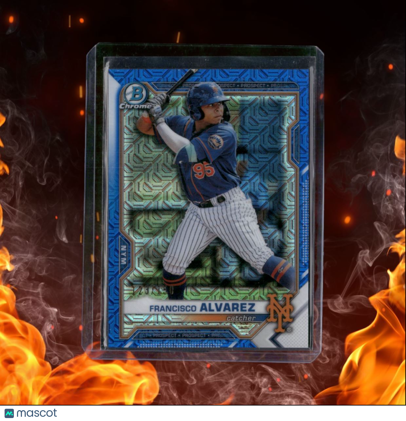 2021 Bowman Chrome Prospects Francisco Alvarez Prospect Blue Mojo Refractor