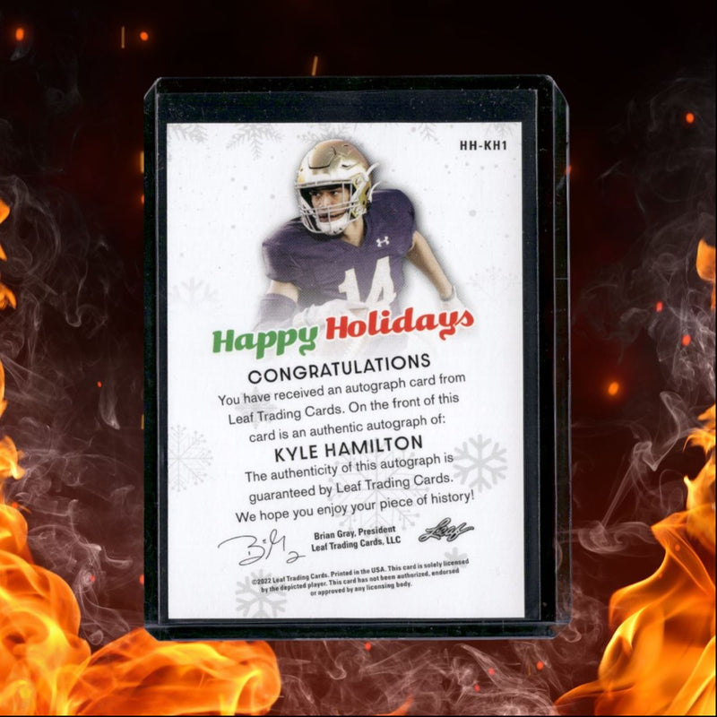 2022 Leaf Holiday Kyle Hamilton Happy Holidays Rookie Auto