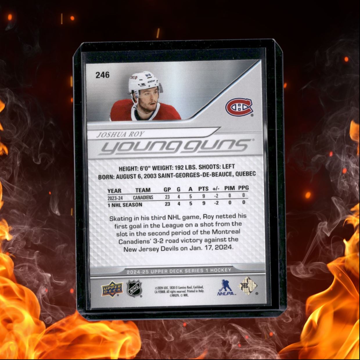 2024-25 Upper Deck Joshua Roy Young Guns (A) Rookie #246