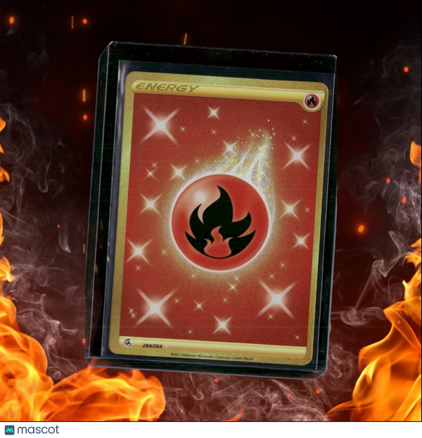 2021 Pokemon Fusion Strike Basic Fire Energy Secret Rare Full Art NM #284/264