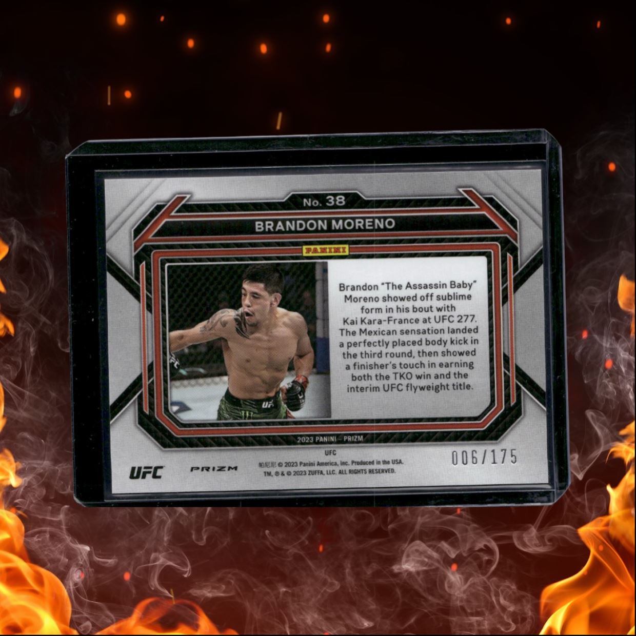 2023 Panini Prizm UFC Brandon Moreno Blue Prizm 006/175 #38