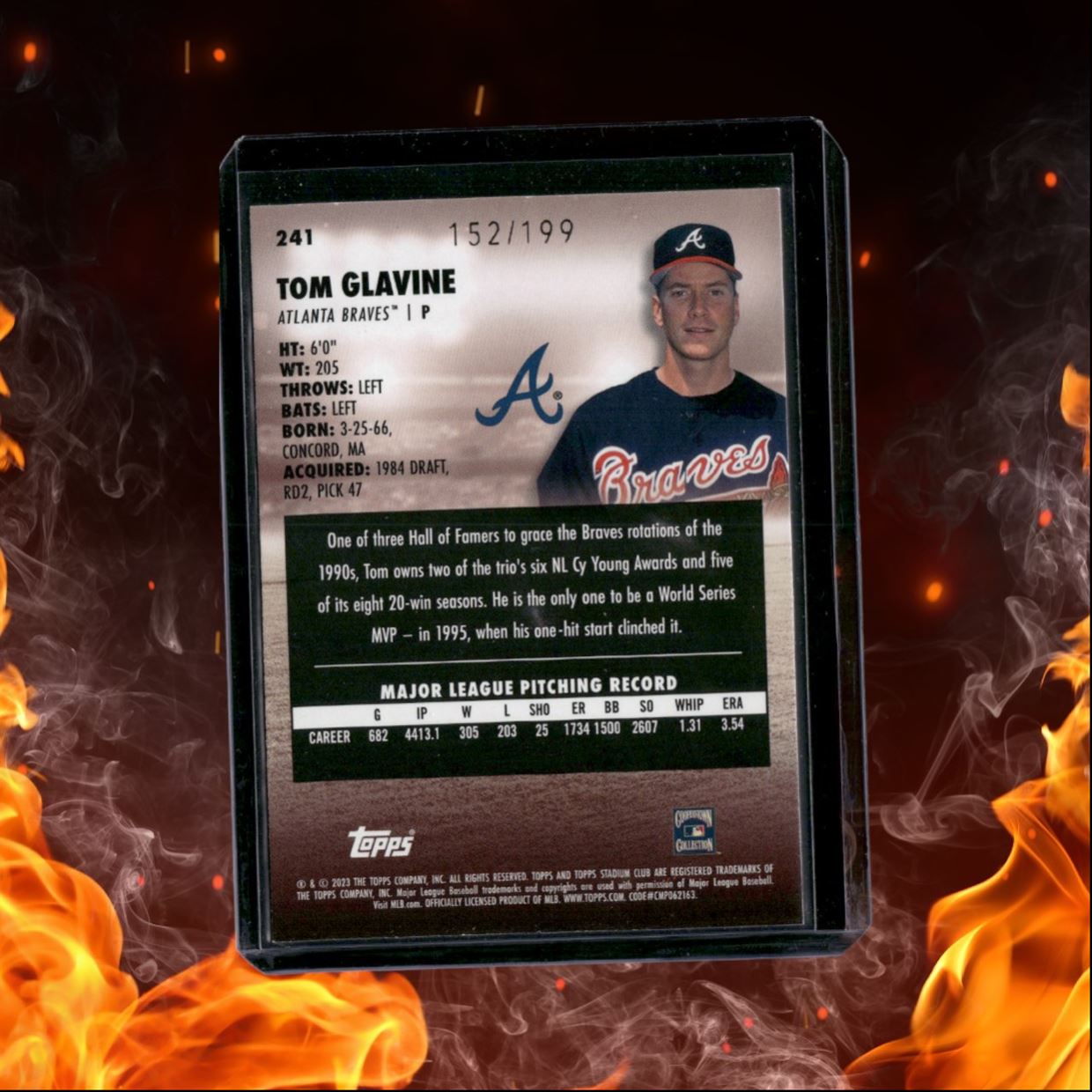 2023 Topps Stadium Club Tom Glavine Orange Foil 152/199 #241