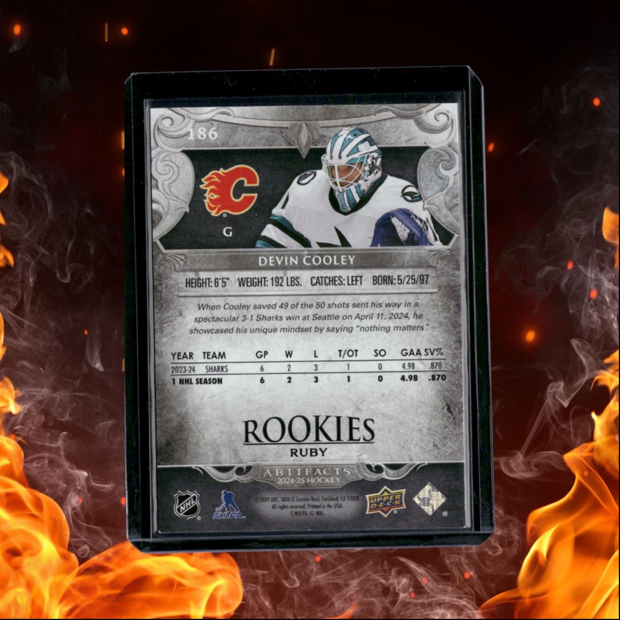 2024-25 Upper Deck Artifacts Devin Cooley Ruby Rookie 127/399 #186