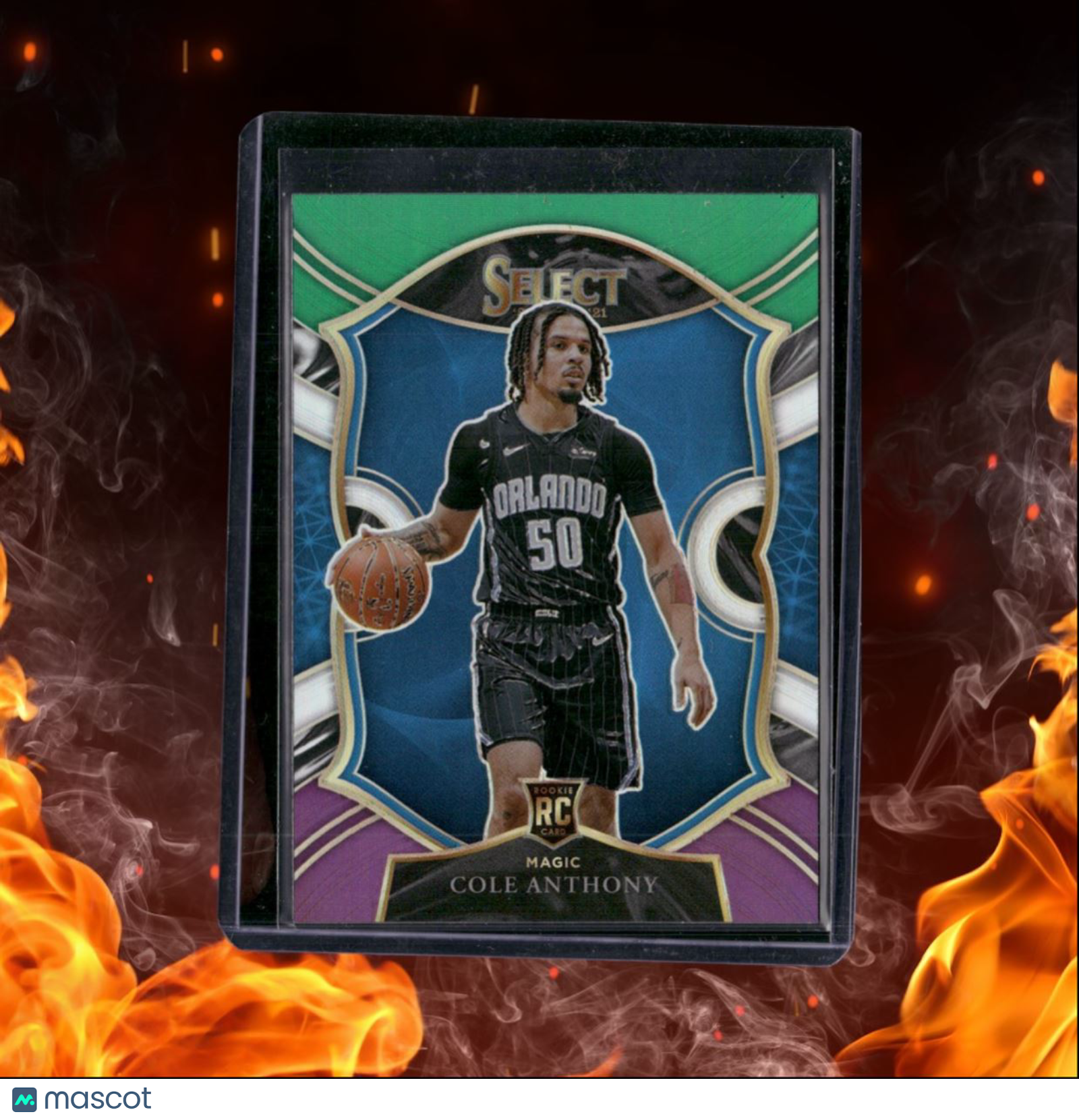 2021-22 Panini Select Cole Anthony Green White Purple Prizm Rookie #75