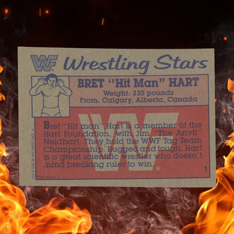 1987 Topps WWF BRET "HIT MAN" HART Rookie