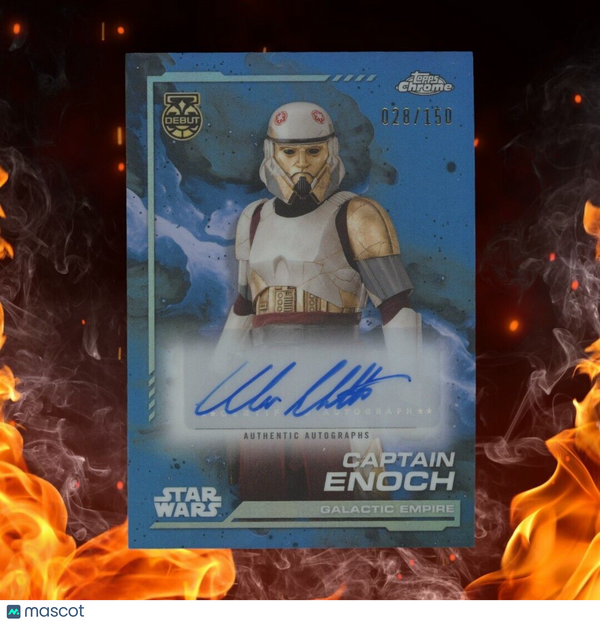 2024 Topps Chrome Star Wars CAPTAIN ENOCH Debut Auto /150 Blue Refractor #AU-WC