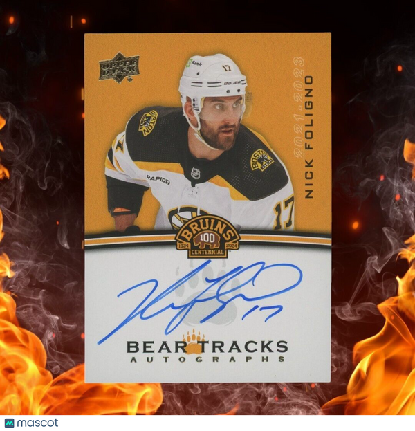 2023-24 Upper Deck Boston Bruins Centennial NICK FOLIGNO Bear Tracks Auto #BT-NF