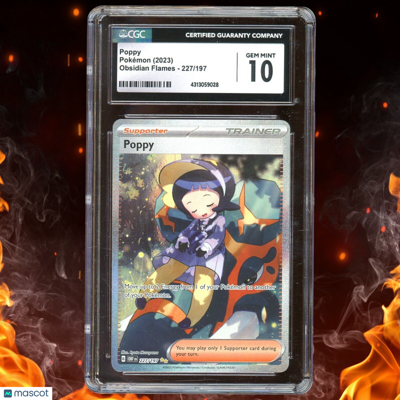 Pokemon Obsidian Flames POPPY Full Art 227/197 CGC 10