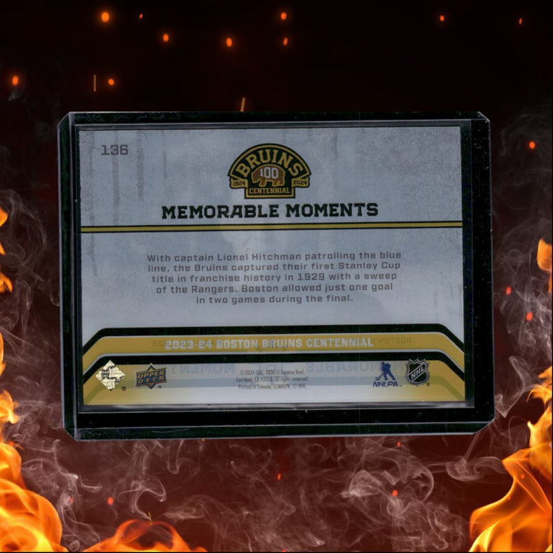 2023-24 Upper Deck Boston Bruins Centennial Lionel Hitchman Memorable Moments