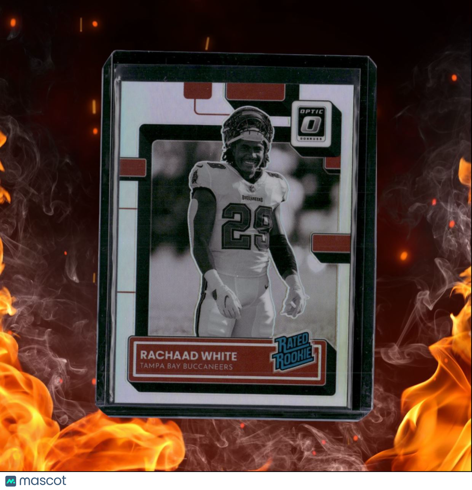 2022 Donruss Optic Rachaad White Black and White Holo Prizm Rated Rookie #243