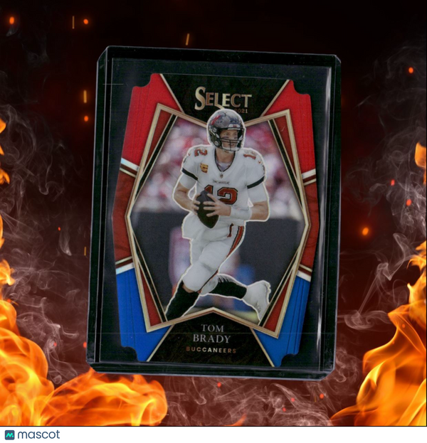 2022 Panini Select Tom Brady Red and Blue Die-Cut Prizm #32