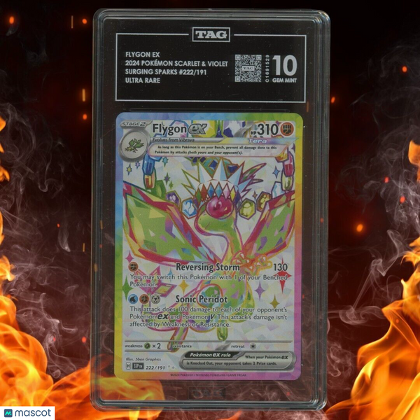 Pokemon Surging Sparks FLYGON EX Ultra Rare Tera 222/191 TAG 10