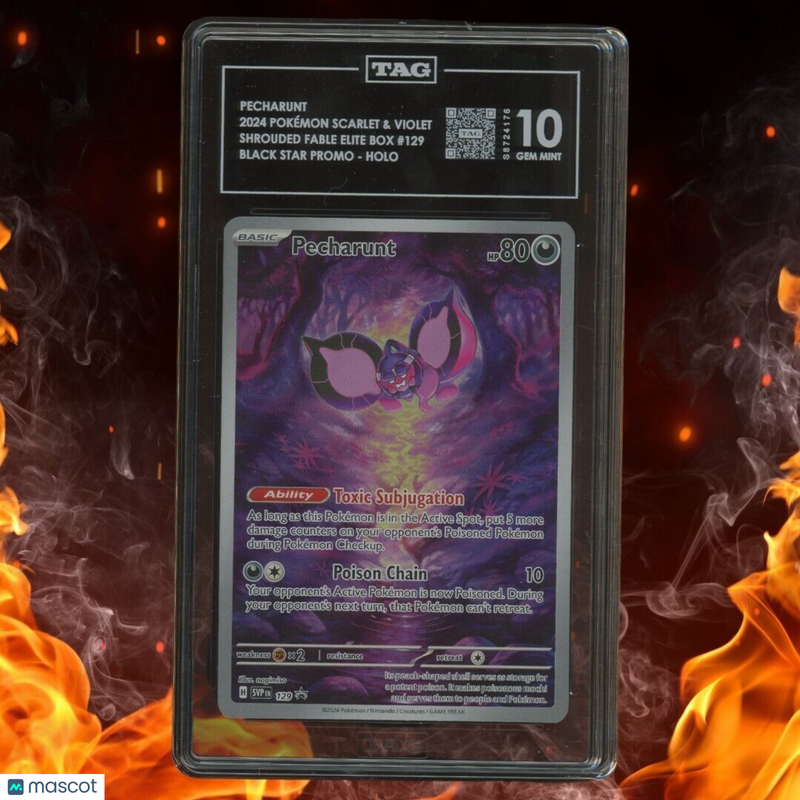 Pokemon Shrouded Fable ETB PECHARUNT Black Star Promo Holo 129 TAG 10