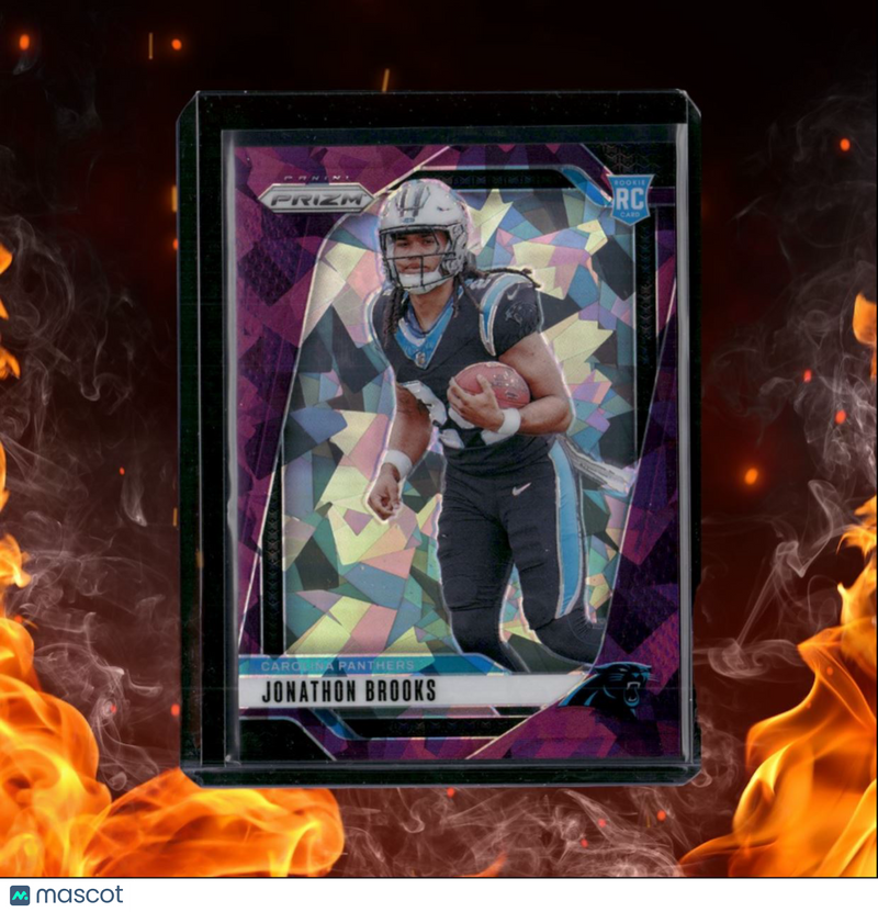 2024 Panini Prizm Jonathan Brooks Purple Cracked Ice Prizm Rookie 107/225