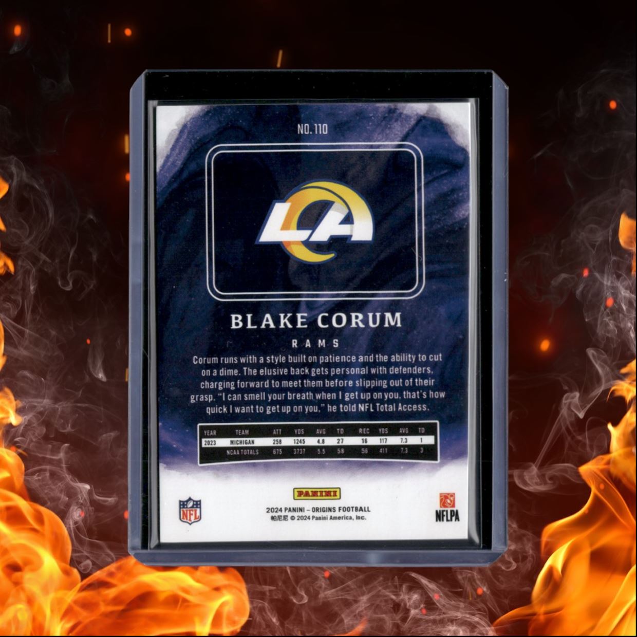 2024 Panini Origins Blake Corum Holo Orange Rookie 005/149 #110