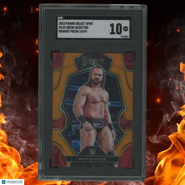 2023 Panini Select WWE DREW MCINTYRE /49 Orange Prizm SGC 10 #123