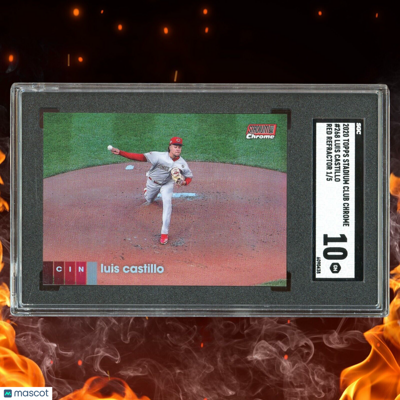 2020 Topps Stadium Club Chrome LUIS CASTILLO 1/5 Red Refractor SGC 10